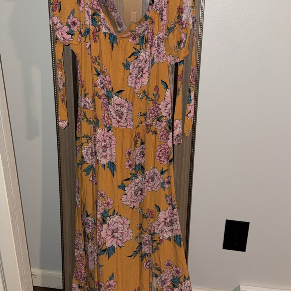 Band of Gypsies Yellow Floral Maxi Dress
